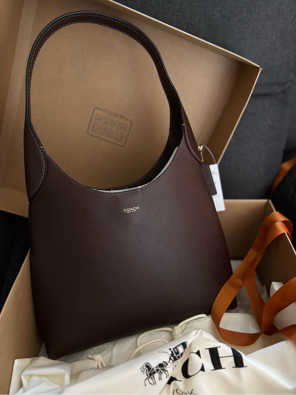 Coach Maple Brooklyn 28 Leather Shoulder Bag - Picture 2 of 16